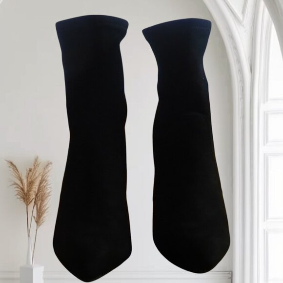 BAMBOO Black Faux Suede 4” Block Heel Ankle Boots – Size US 10 / EU 40M - Picture 4 of 4